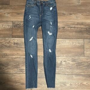Hollister Blue Skinny Distressed Jeans